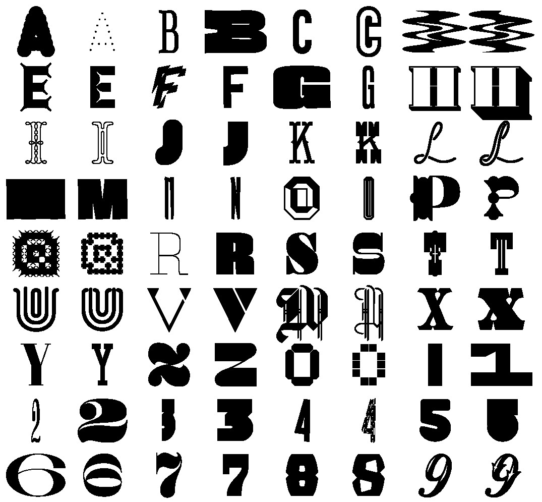 36 Days of type collection of letters